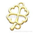 Wholesale Alloy gold colour finish leaf shape jewelry necklace pendant rhinestone connector